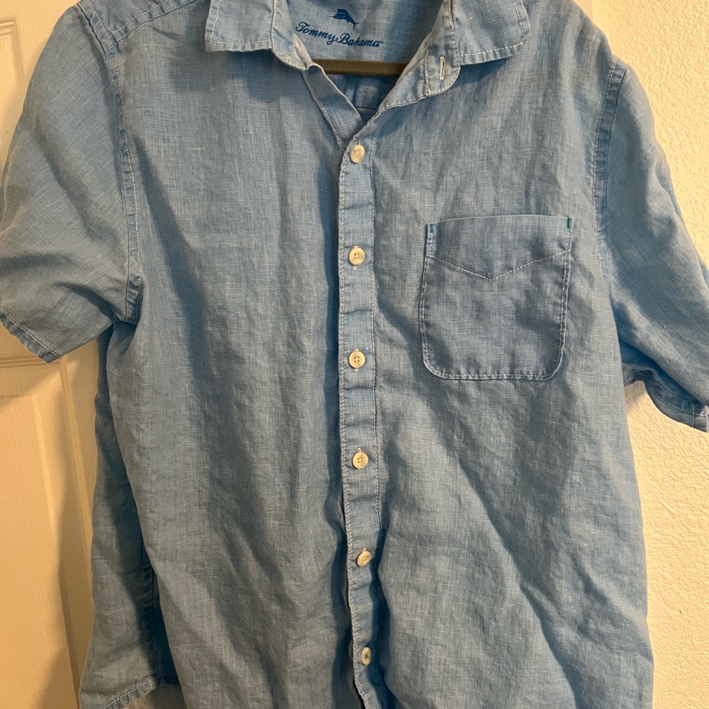 Tommy Bahama Sky Blue Men's Shirt 100% Linen